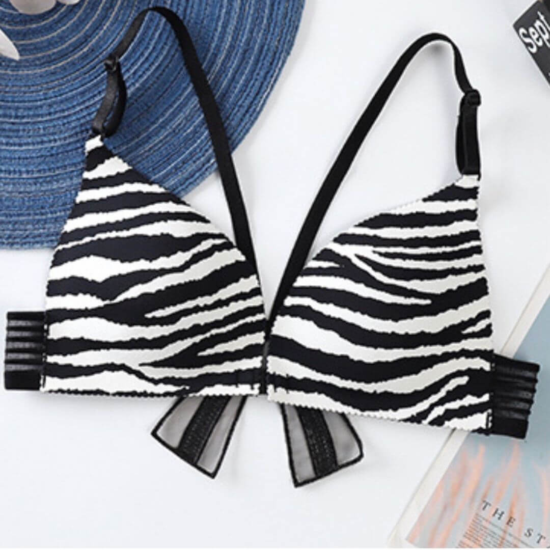 Front open zebra line Bra