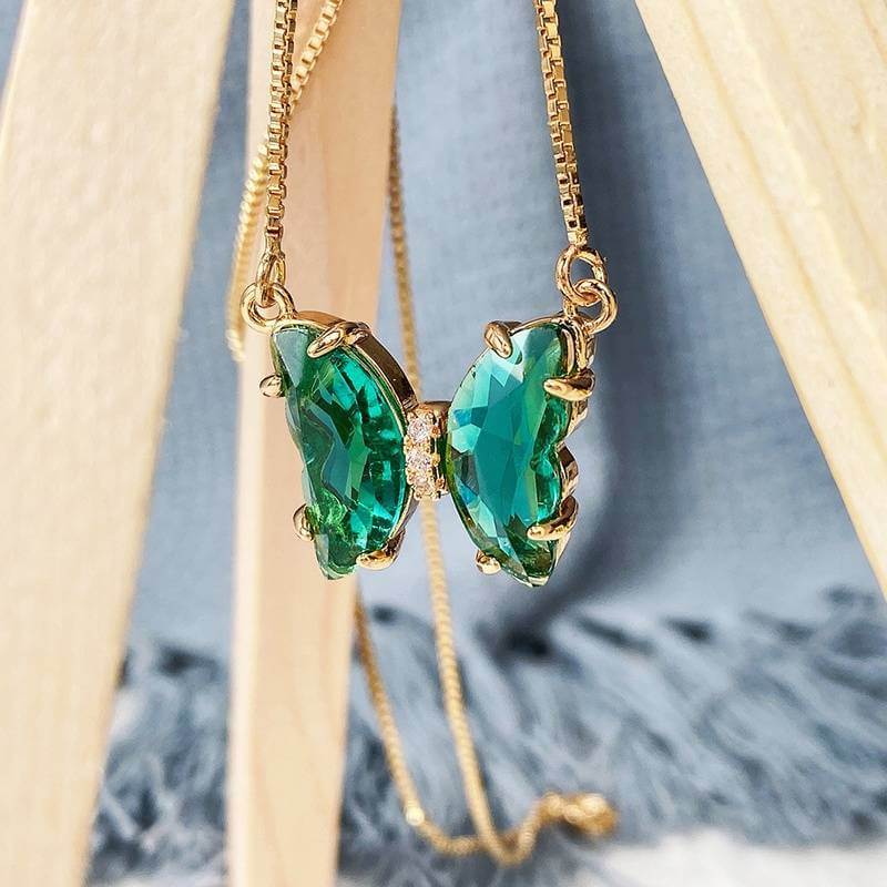 18k gold plated Butterfly clavicle necklace