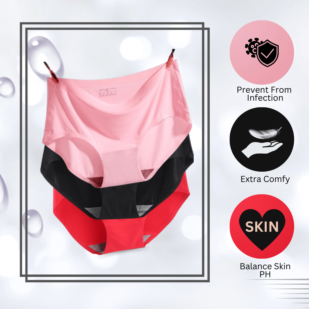Seamless Panties Pack Of 3 (Red, Black, Pink)
