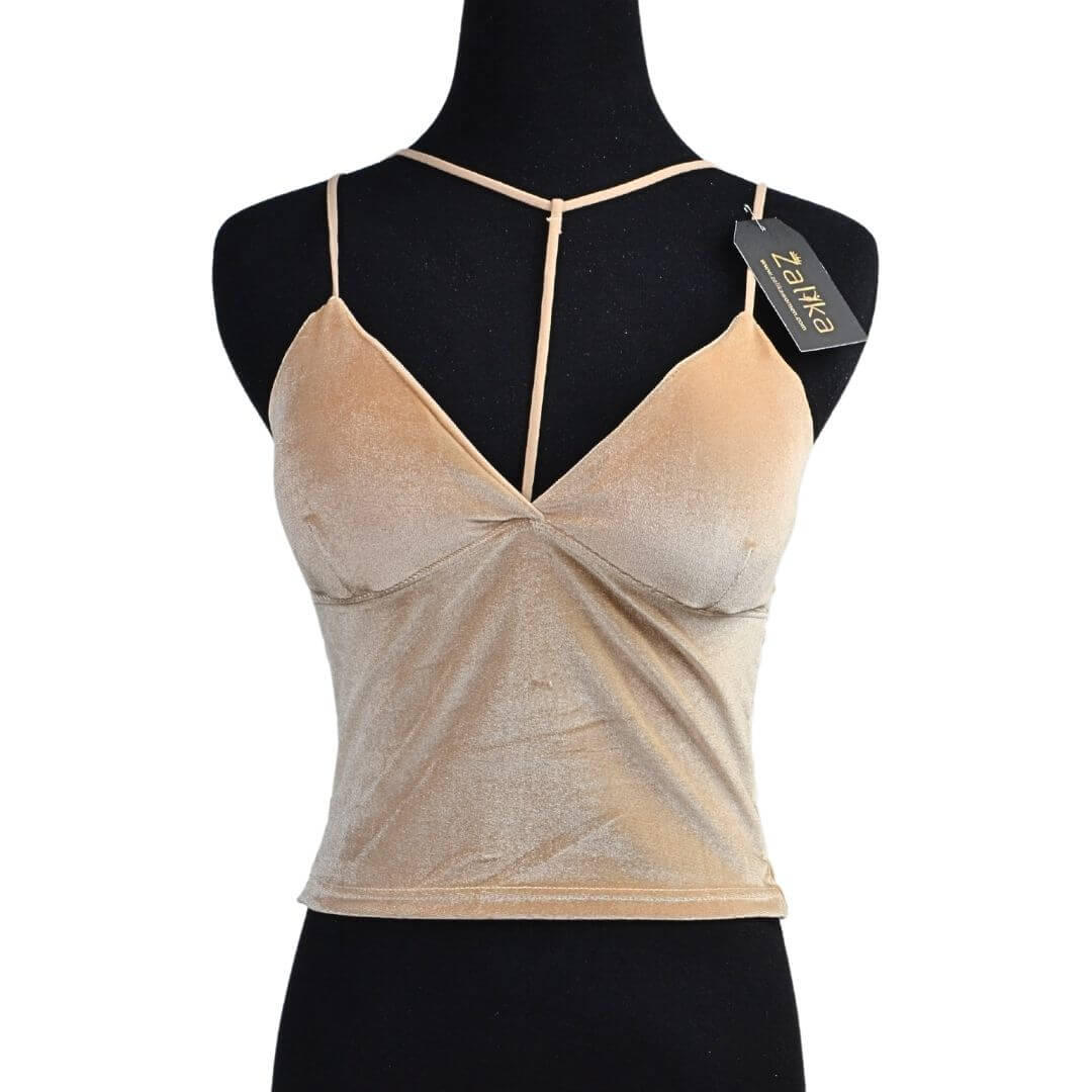 Velvet light padded full lenght top