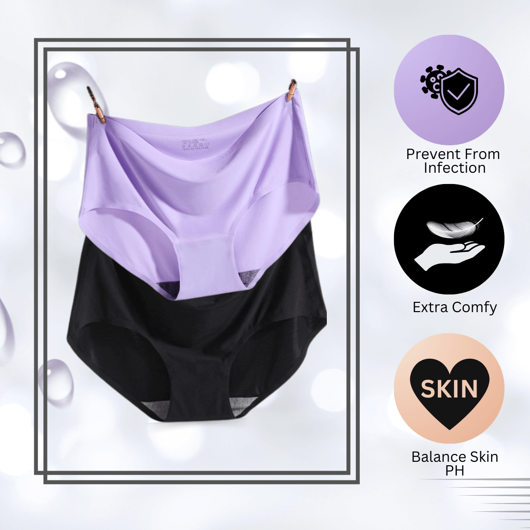 Seamless Panties Pack Of 2 (Small) {Black, Purple}