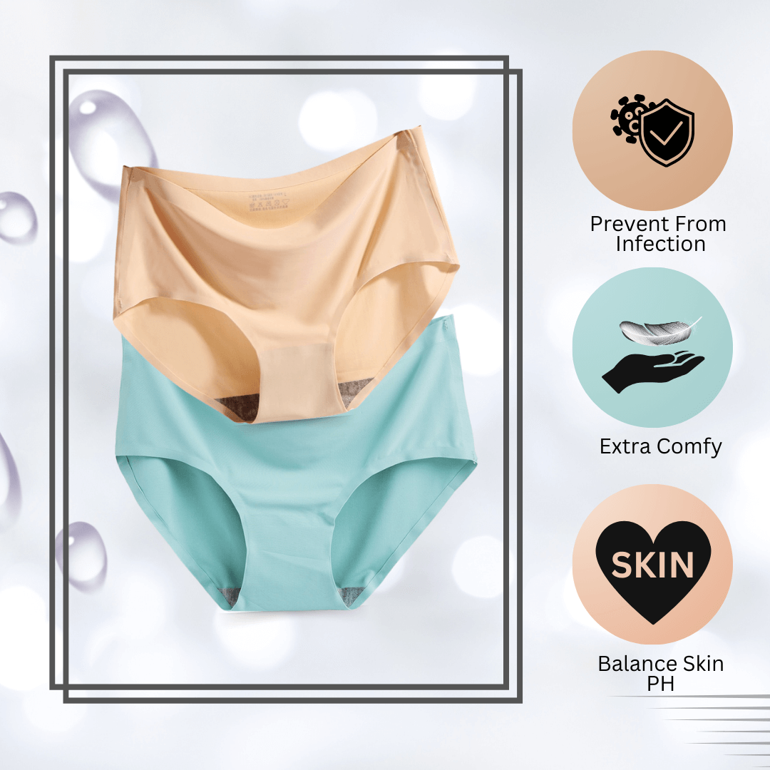 Seamless Panties Pack Of 2 (Small) {Nude, Light sea green}