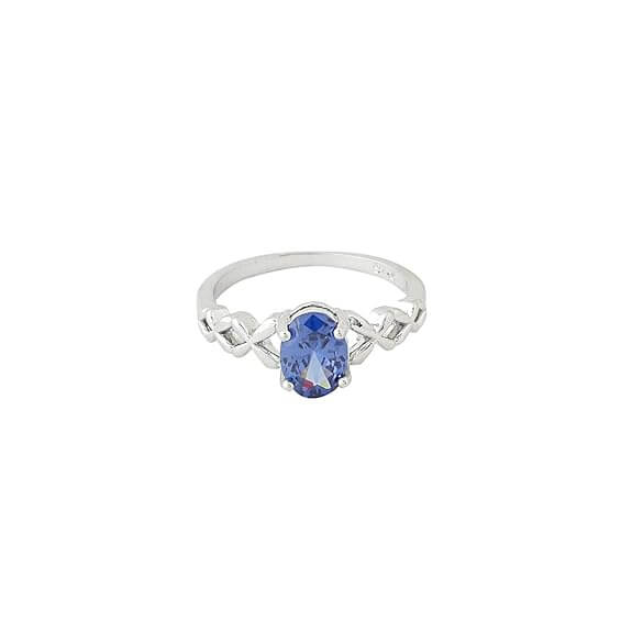 Sterling Silver Blue Ring