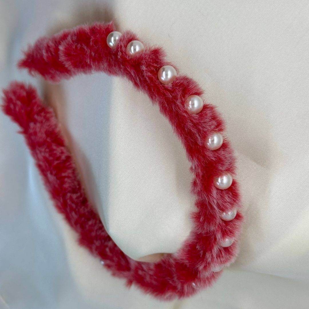 Young Girls Six Colors Pearl Fur Hair Band
