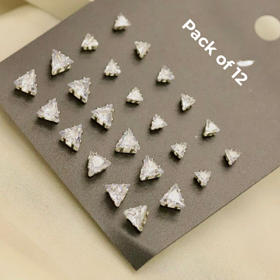 AAA Cubic Zirconia Triangle Stud Earrings