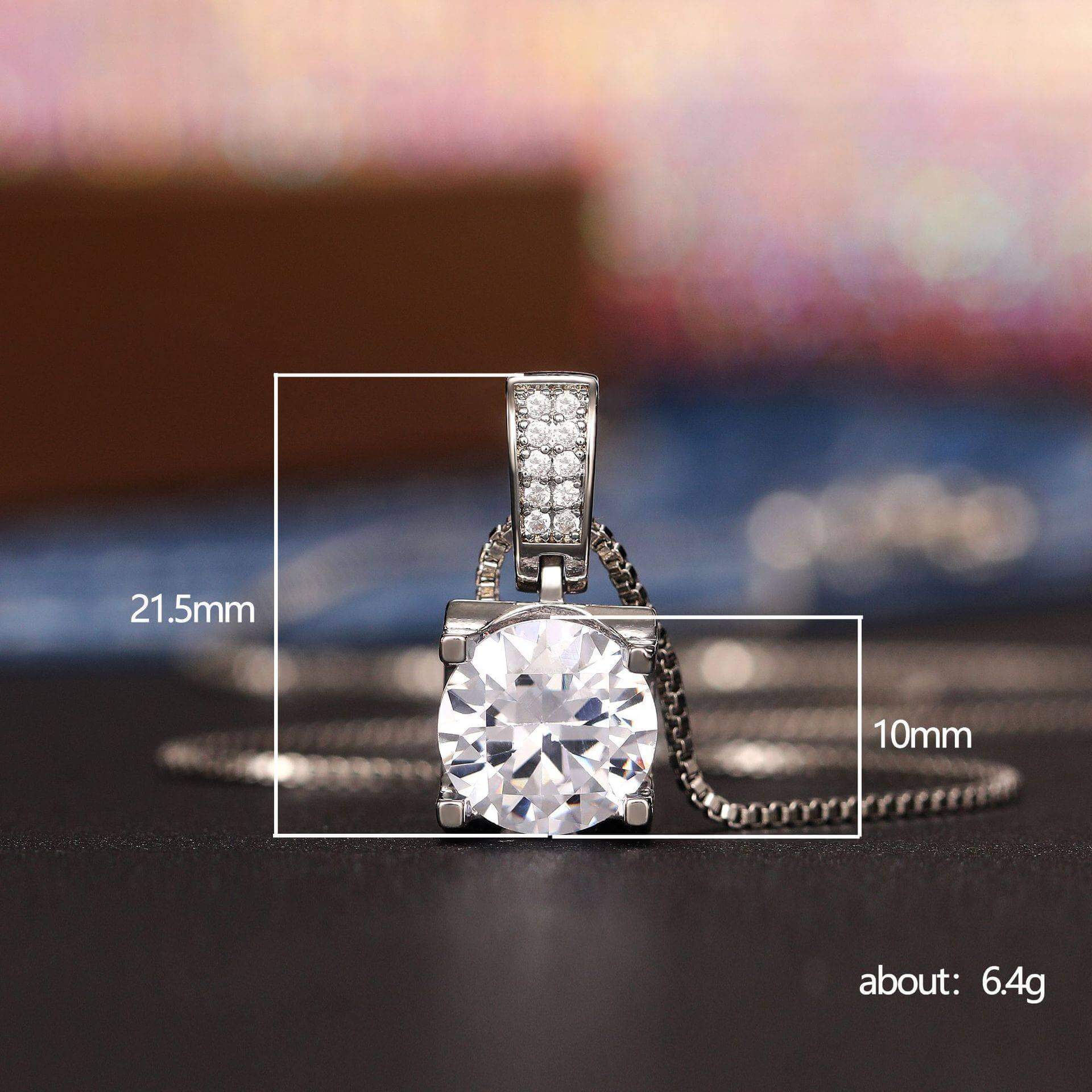 925 Silver Plated 3A Crystal Necklace