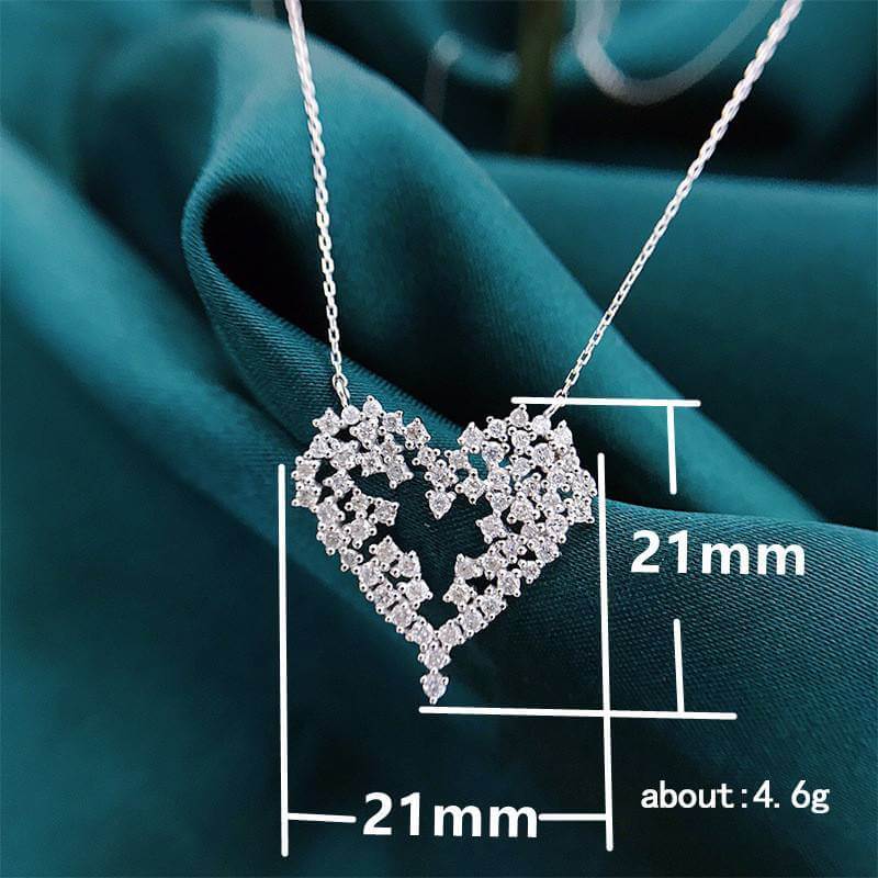 925 Silver Plated Clavicle Chain Heart Necklace