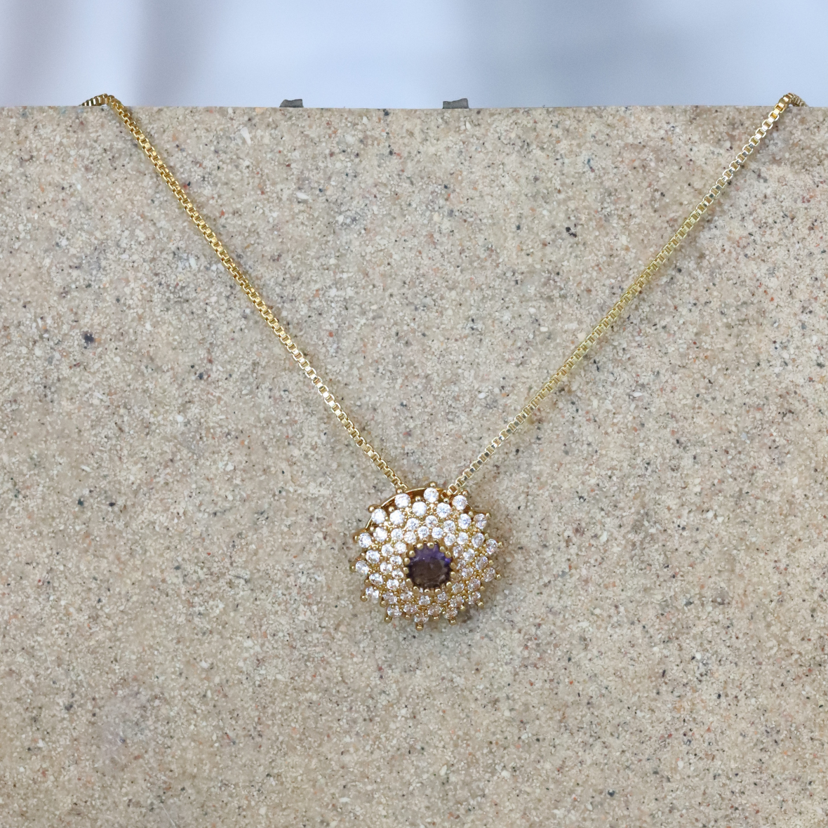 Salvanity American Diamond Pendant Set