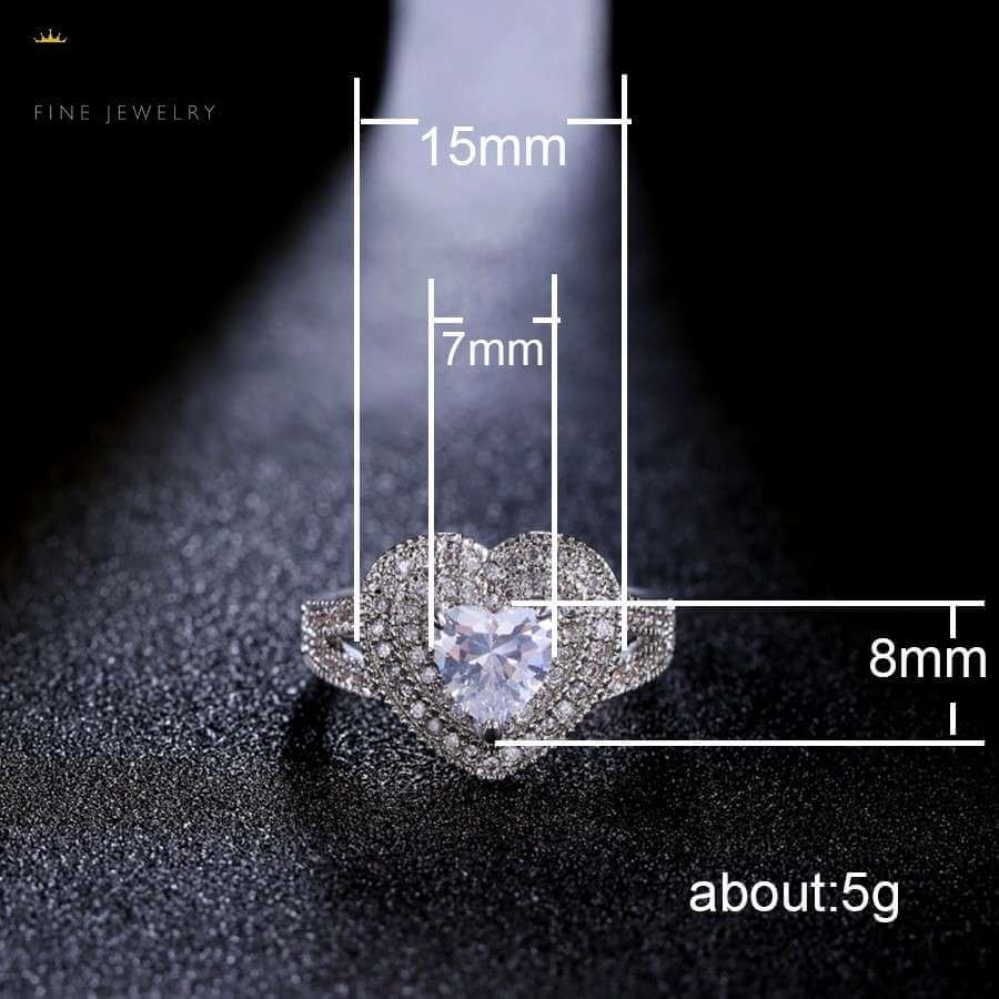 Diamond Zirconia Heart Shape Ring