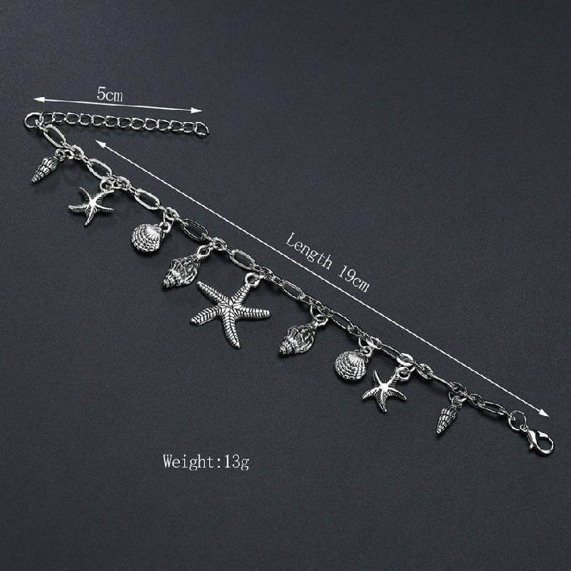 925 Silver Plated Ocean jewels Anklet