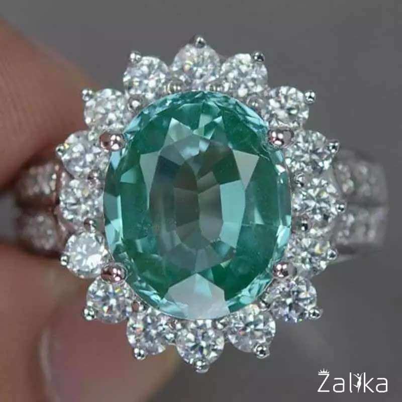 Green Zircon Engagement Ring