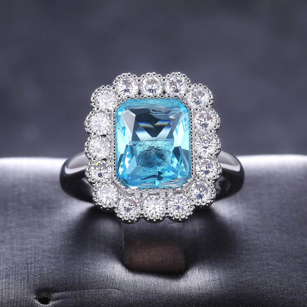 Big Sapphire Square Stone Ring