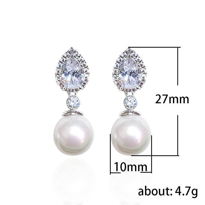 Cubic Zirconia Pearl Earrings