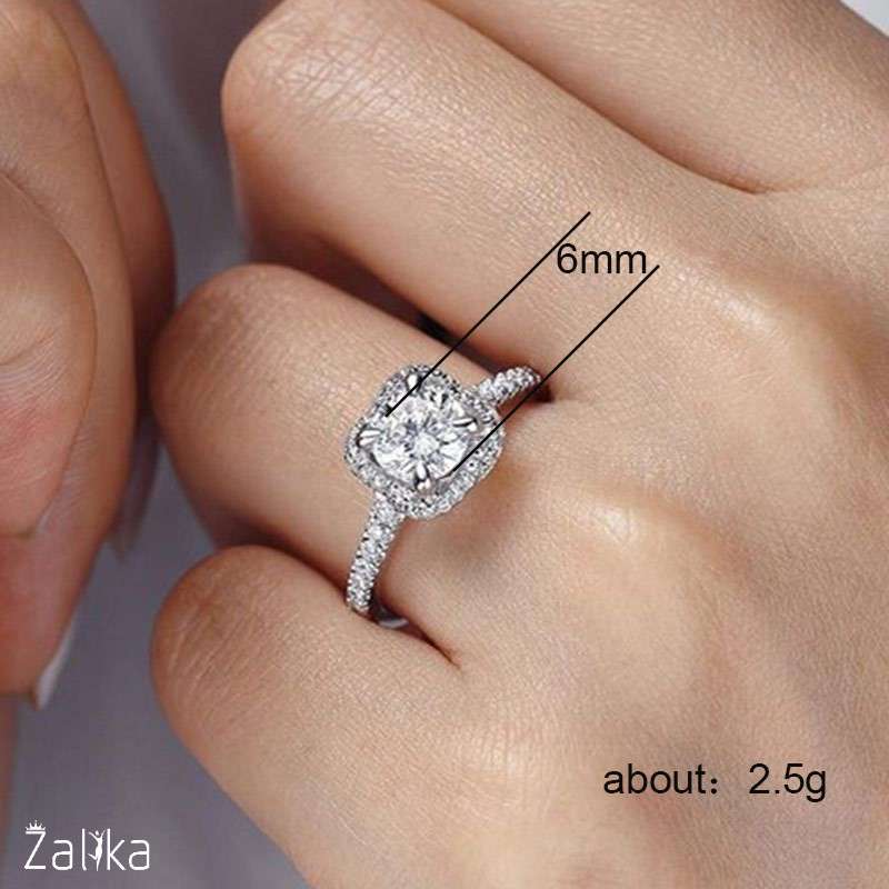 Cubic Zirconia Square Cut Diamond Ring