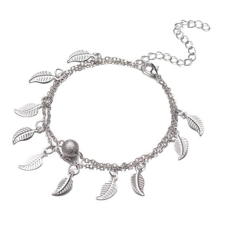 Double Layer Chains Anklet