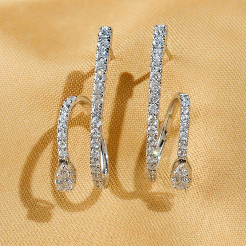French Dainty Zircon Earrings