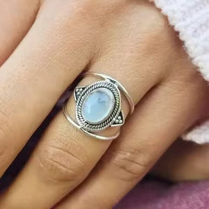 Transparent Oval Moonstone Rings for Women