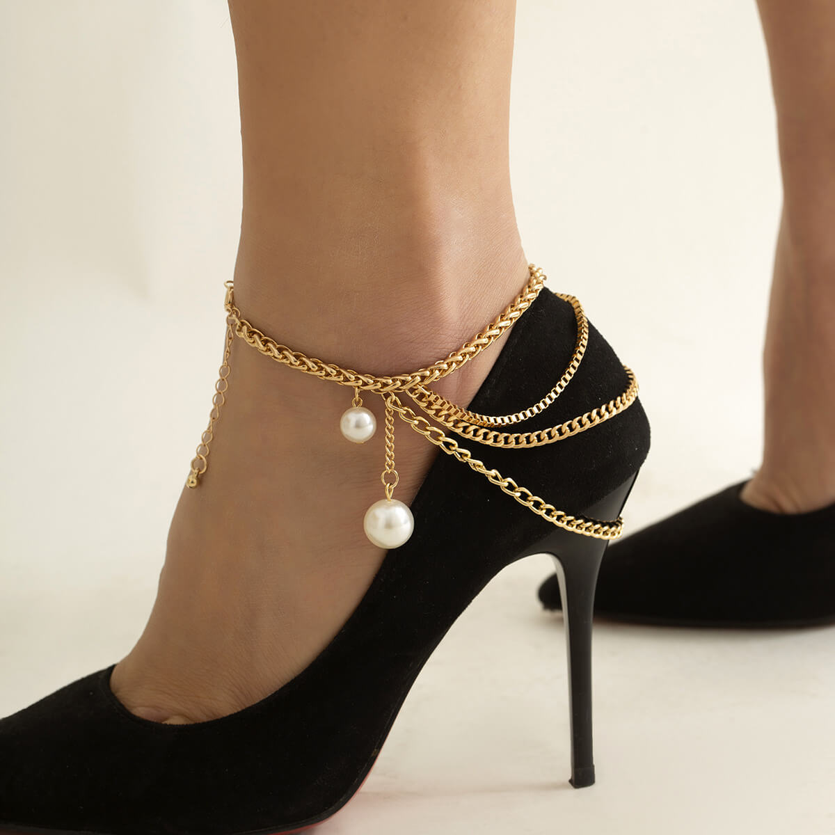 Multi Layers Cuban Chain Anklet