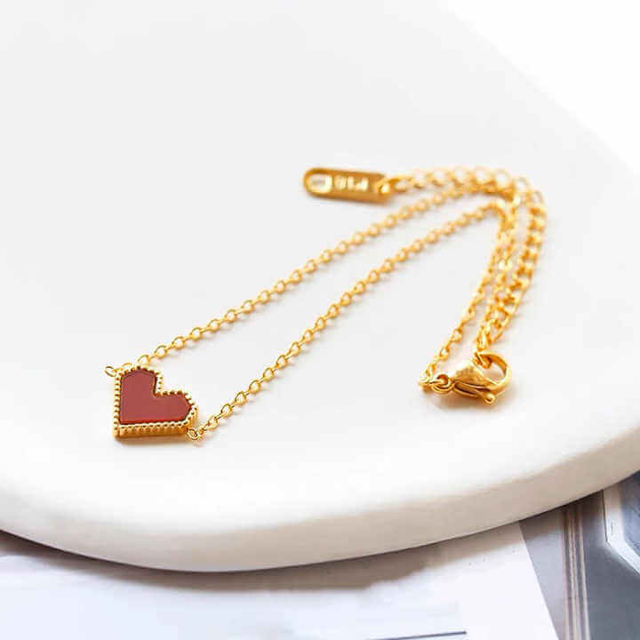 Red Heart Love Anklet