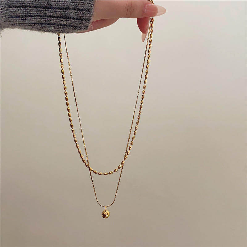 Double Metal Atmosphere Collarbone Chain