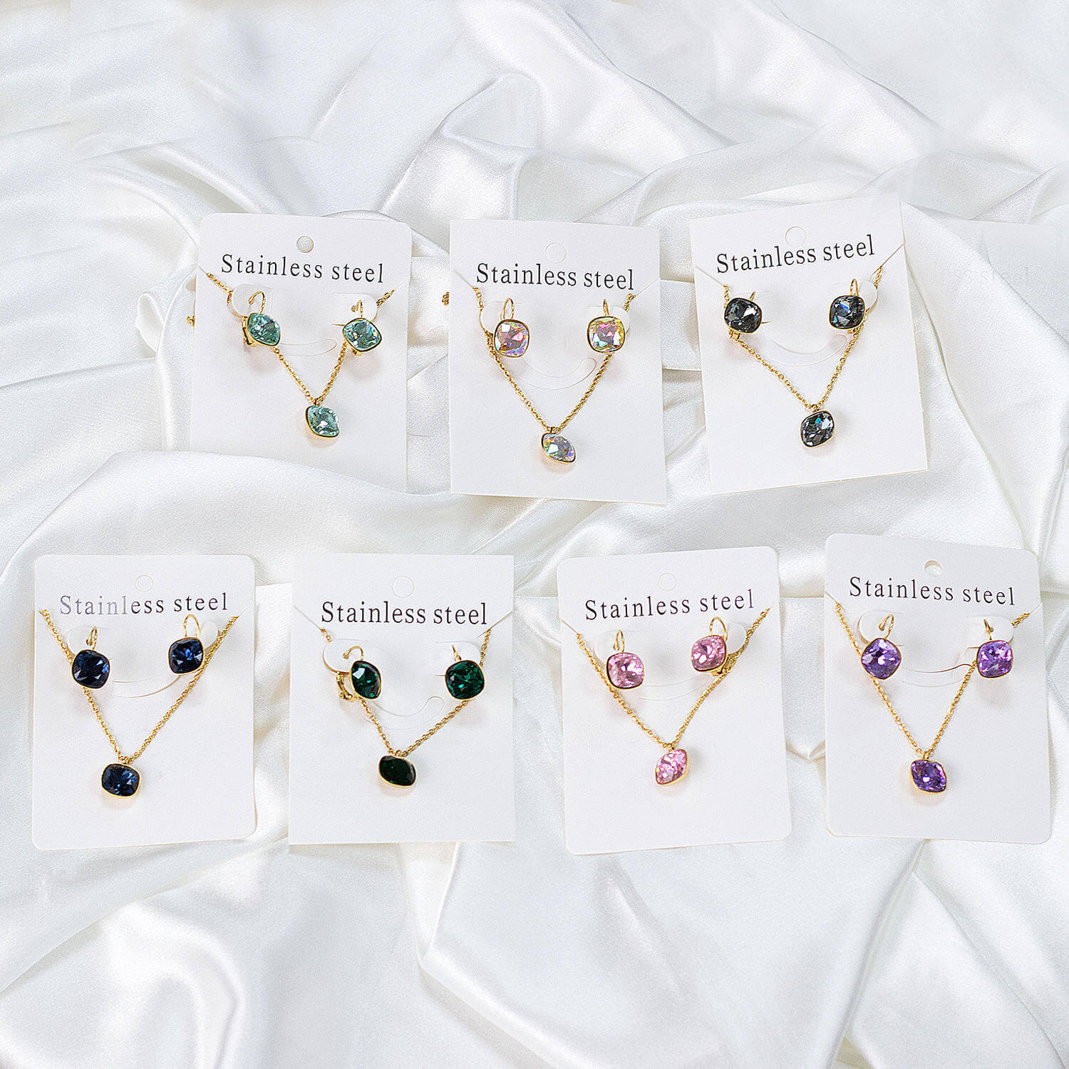 Colorful Crystal Necklace Set