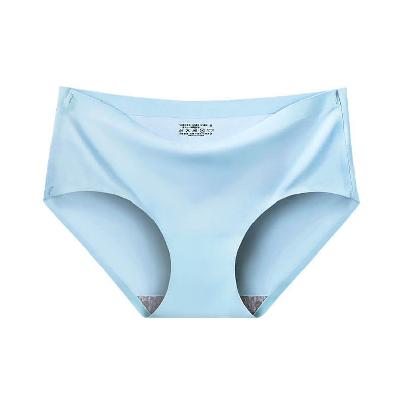 Seamless Ice Silk Panties Pack of 2 - Small (Pinkish brown, Sky Blue)