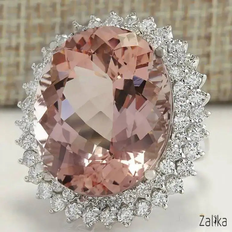 Champagne Color Oval Zircon Ring