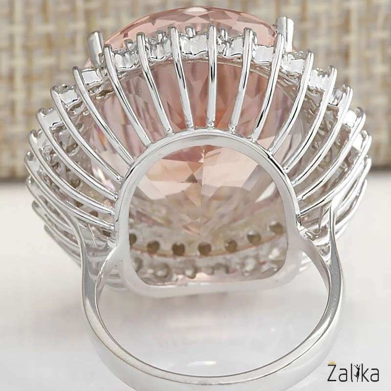 Champagne Color Oval Zircon Ring