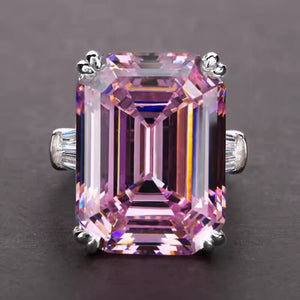 Luxury Pink Crystal Ring for Women
