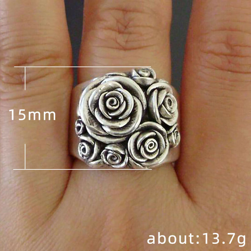 Rose Flower Ethnic Ring
