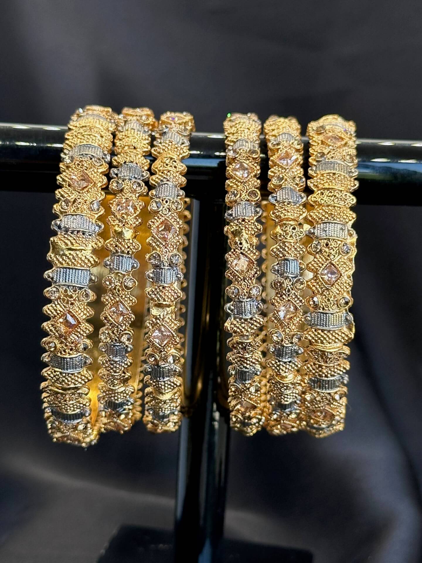 Jaipuri 18k Gold Plated Six Bangles Set