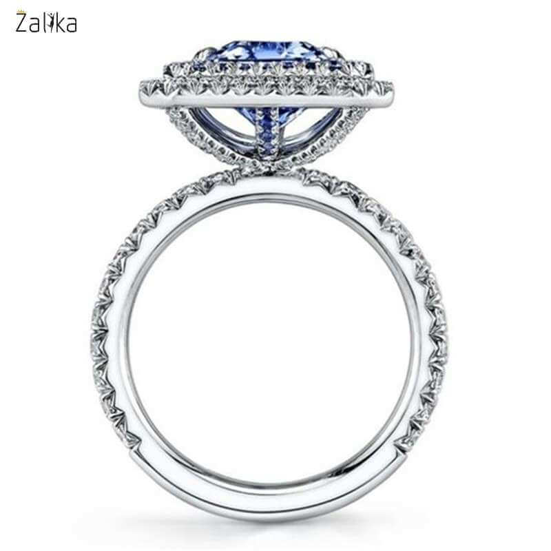 Large Blue Rectangle Gem Ring