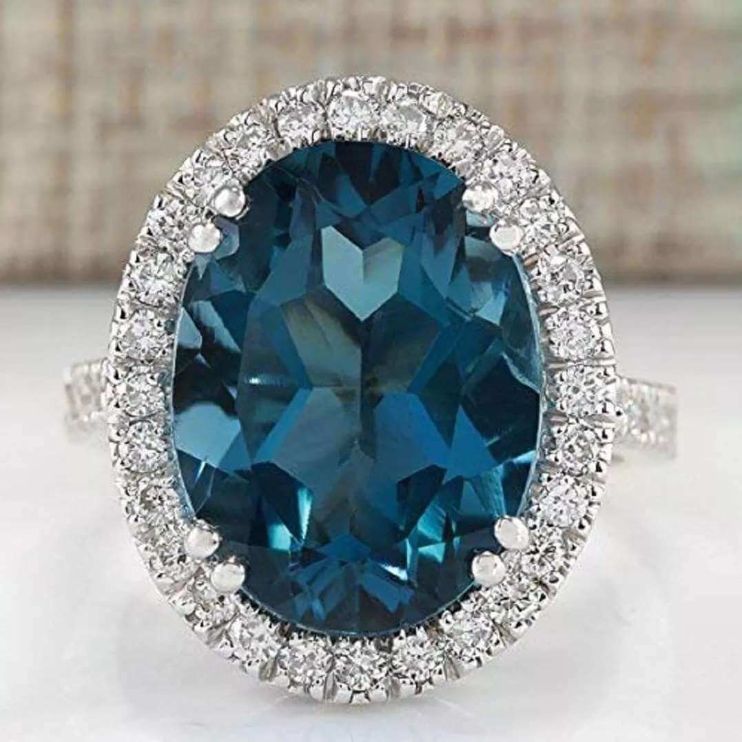 Blue Gemstone Oval Cut Ring