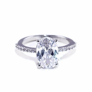Luxury Big Oval Zircon Micro Paved Ring