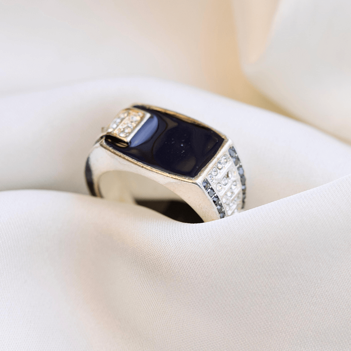 Vintage Rectangular Geometry Ring