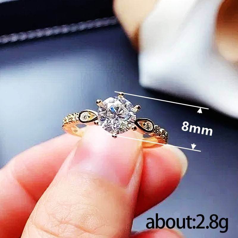Round CZ Artificial Diamond Stone Ring