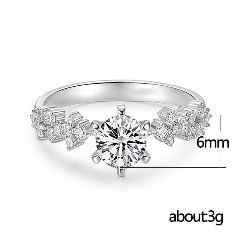Round Cut Moissanite 925 silver plated Ring