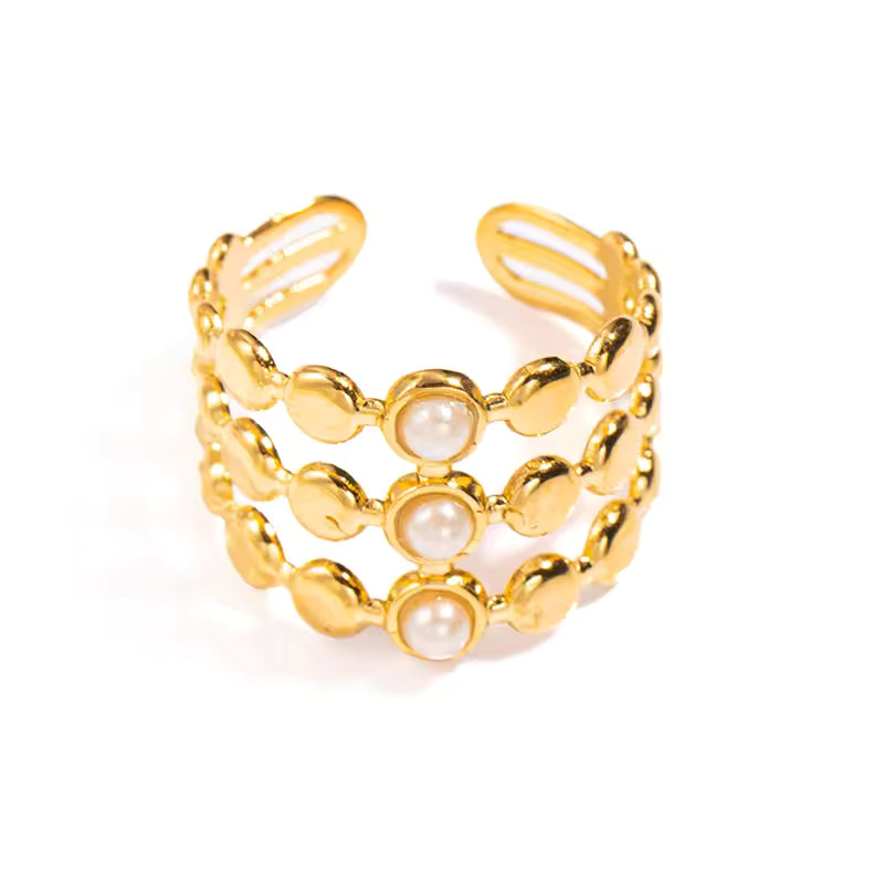 Multi Layer White Drip Ring