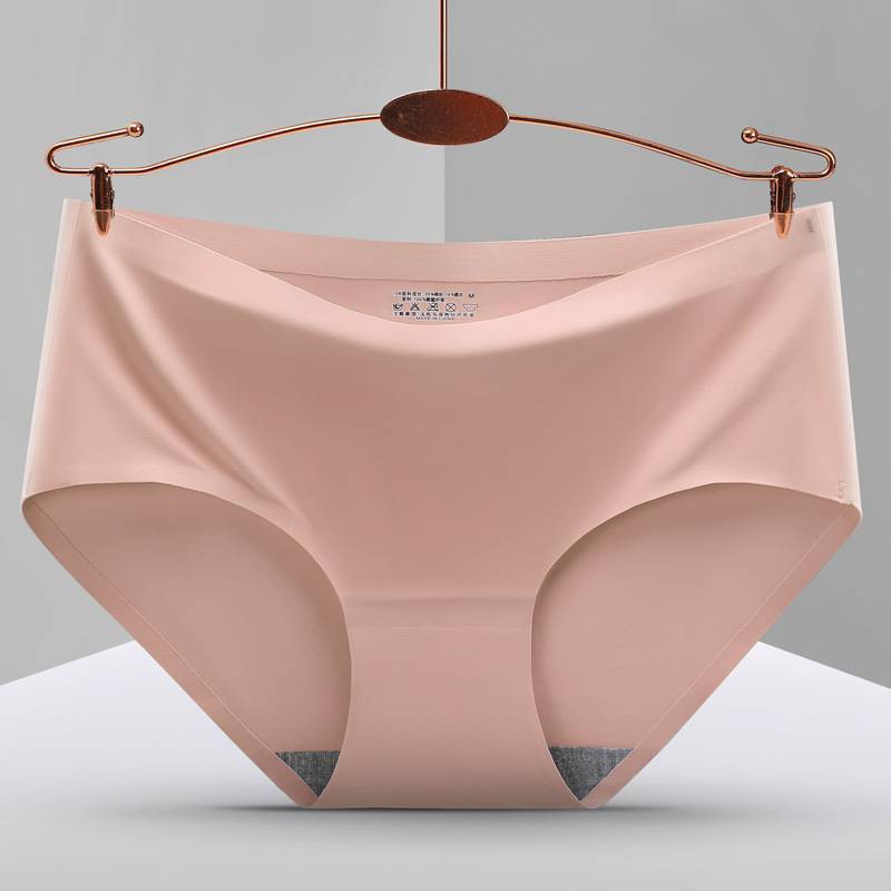 Seamless Ice Silk Panties Pack of 3 - XL (Peach, Sky Blue, Pinkish Brown)