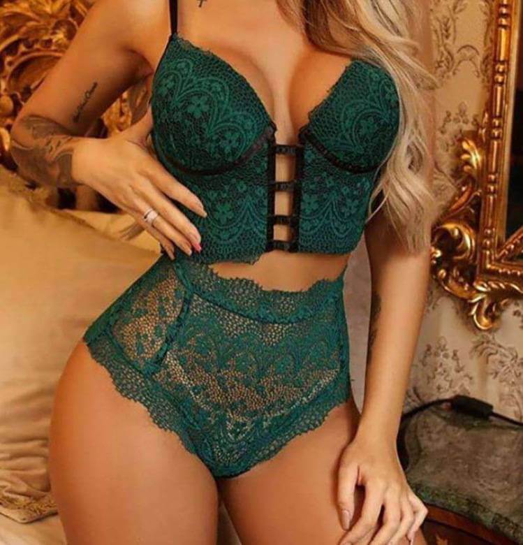 Fancy lace bra panty set