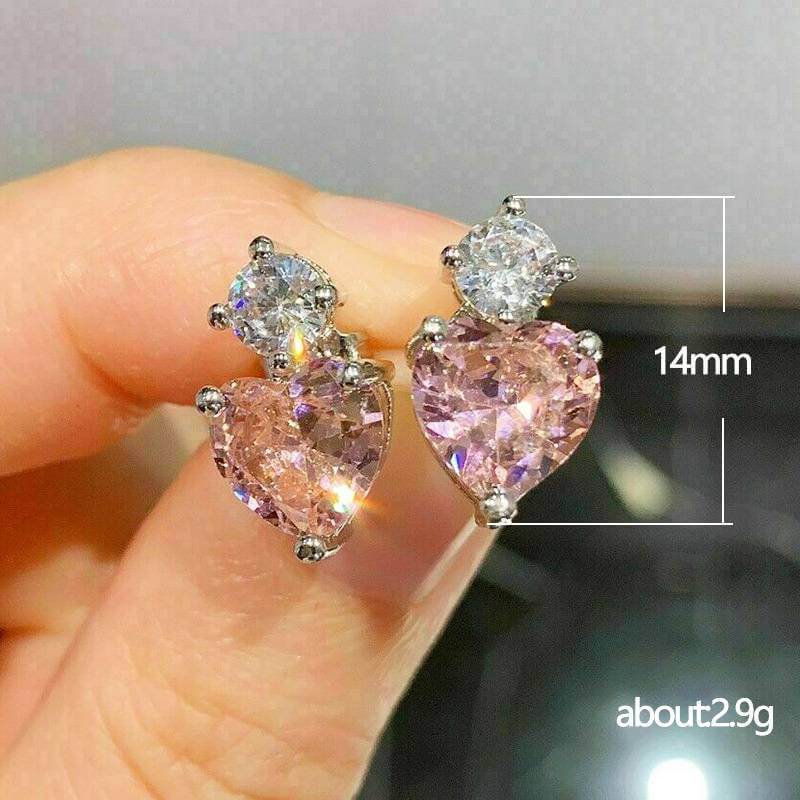 Pink Cubic Zirconia Studs