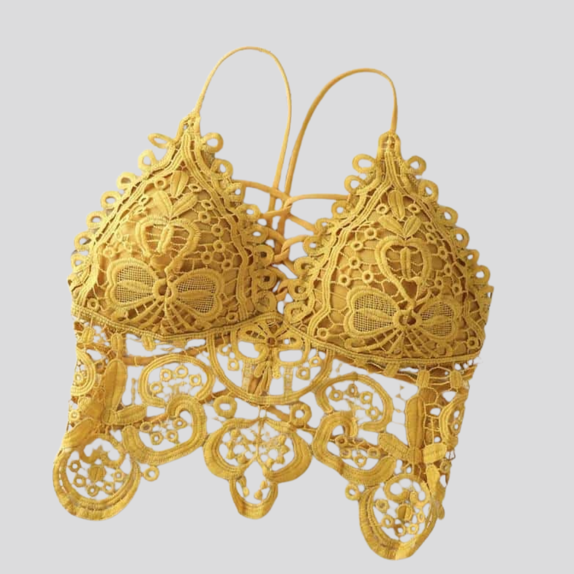 Lace hollow cut seamless bra