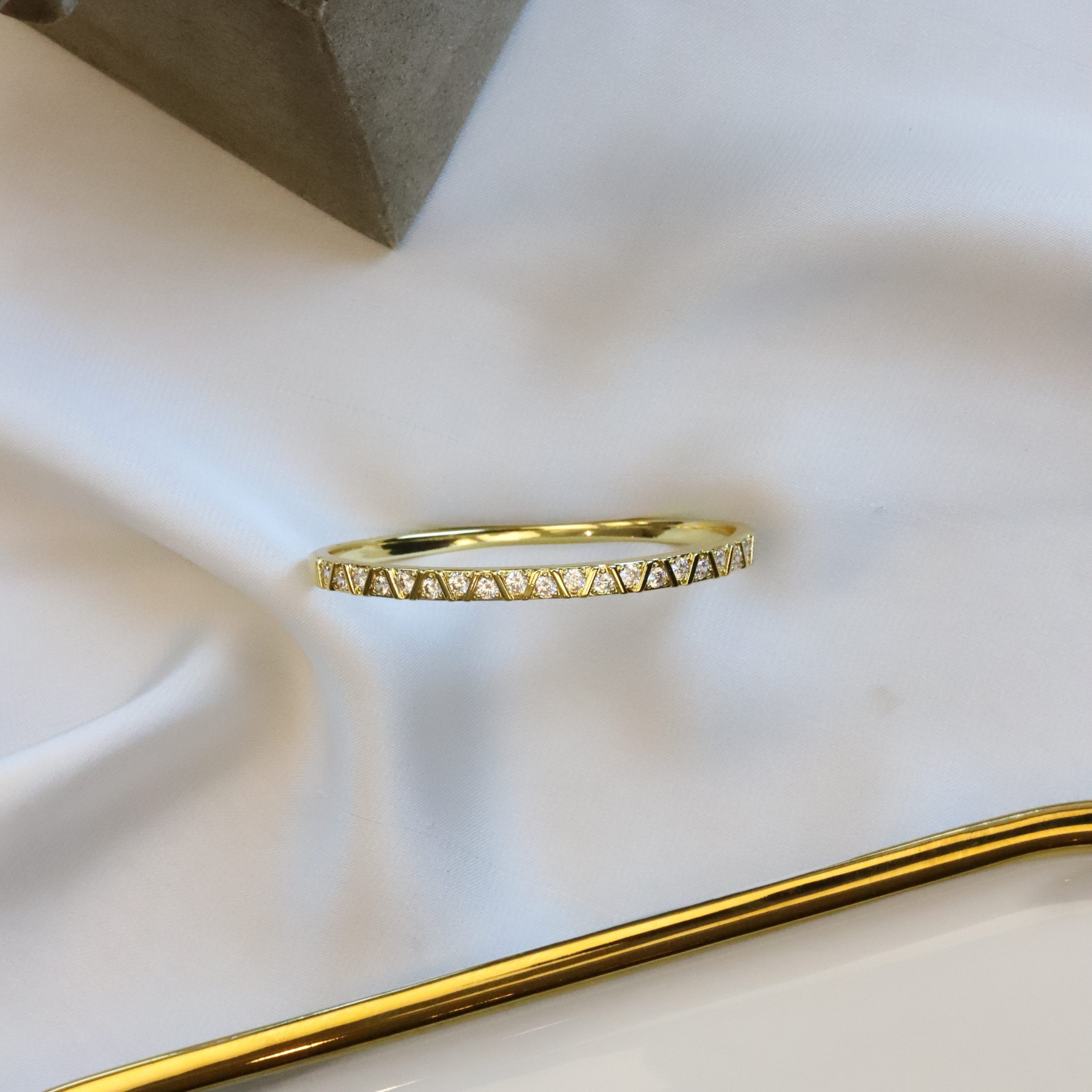 Engraved Diamond Eternity Bangle