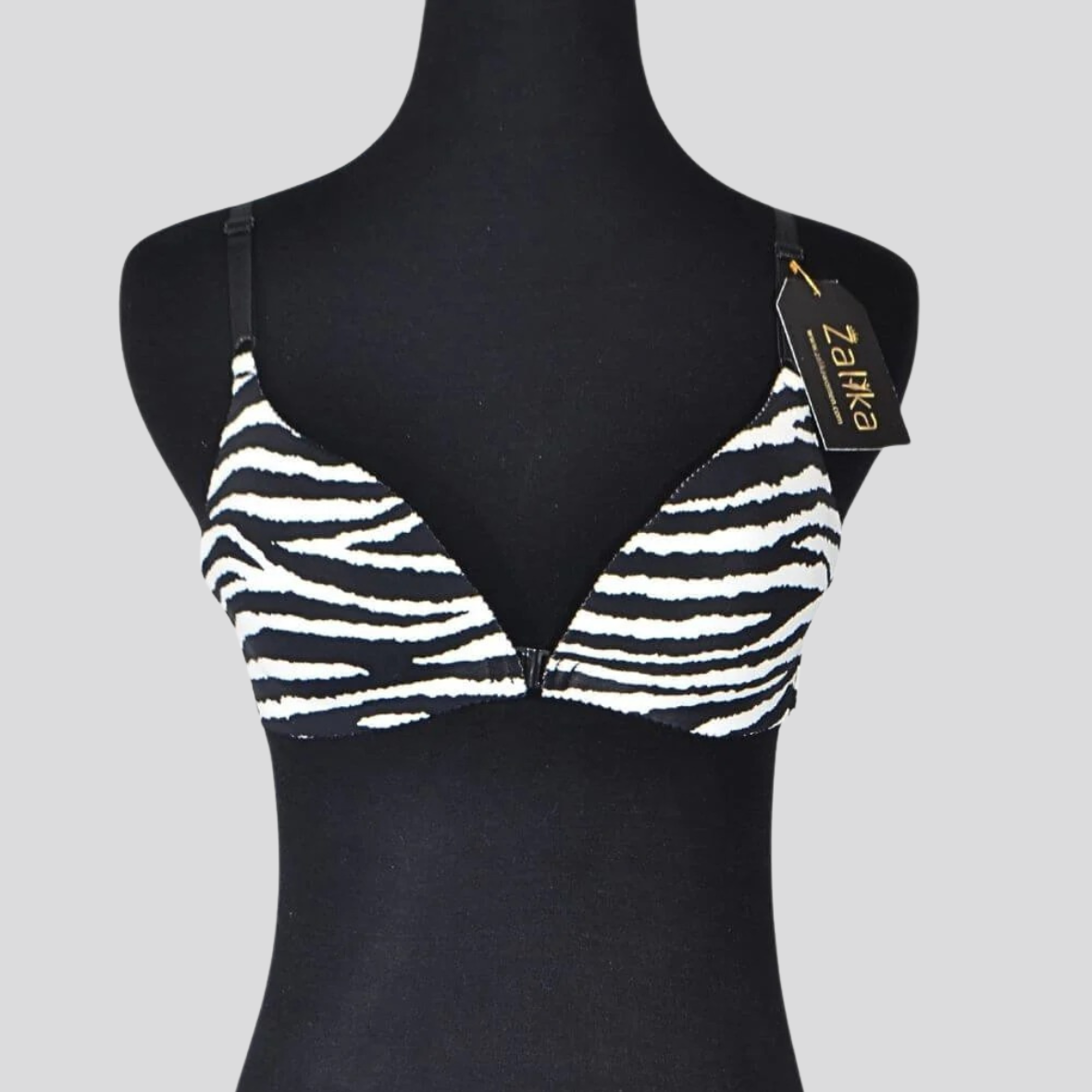 Front open zebra line Bra