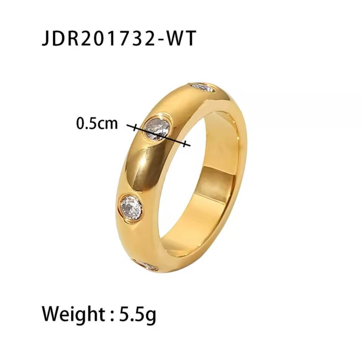 Round Emerald Flush Ring