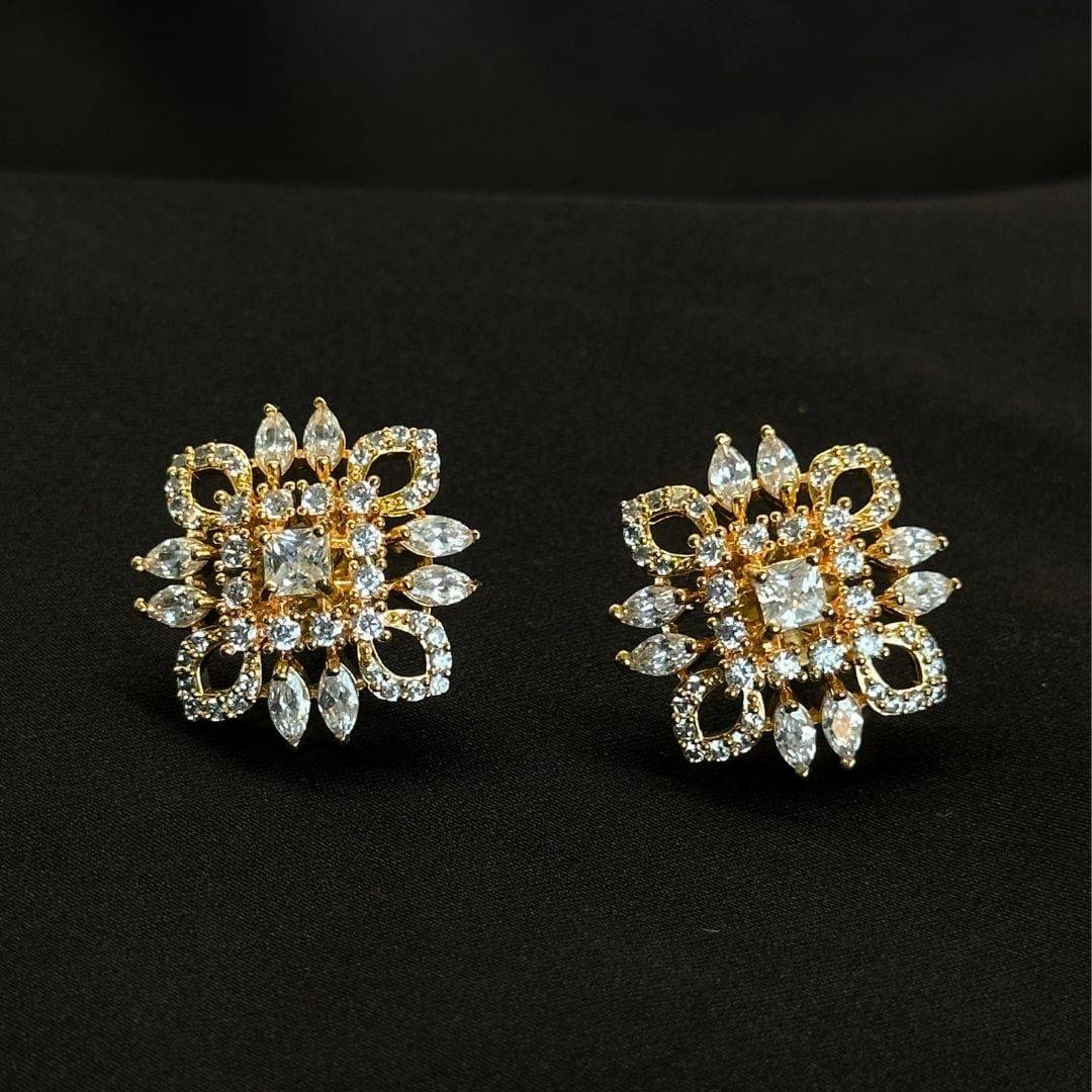 White Cubic Zirconia Studs