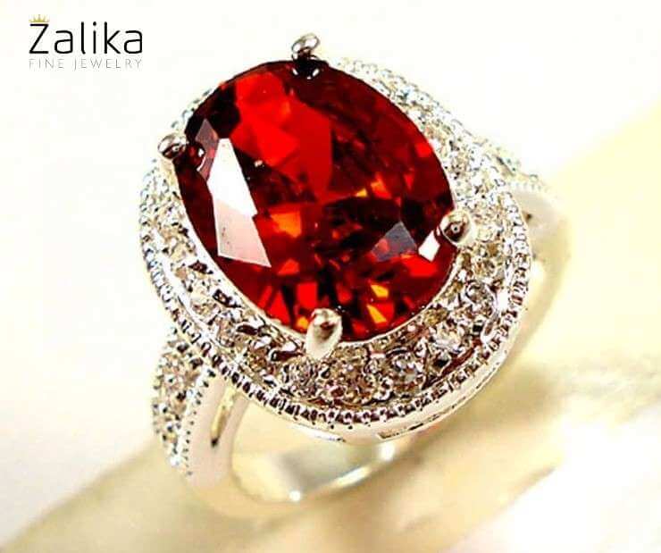 Big Red Stone Silver Ring