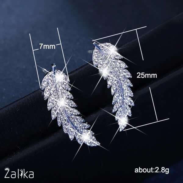 Cubic Leaf Earring