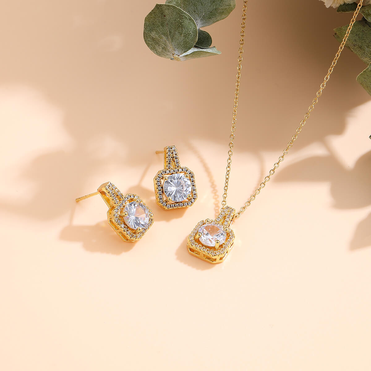 gold plated zircon set