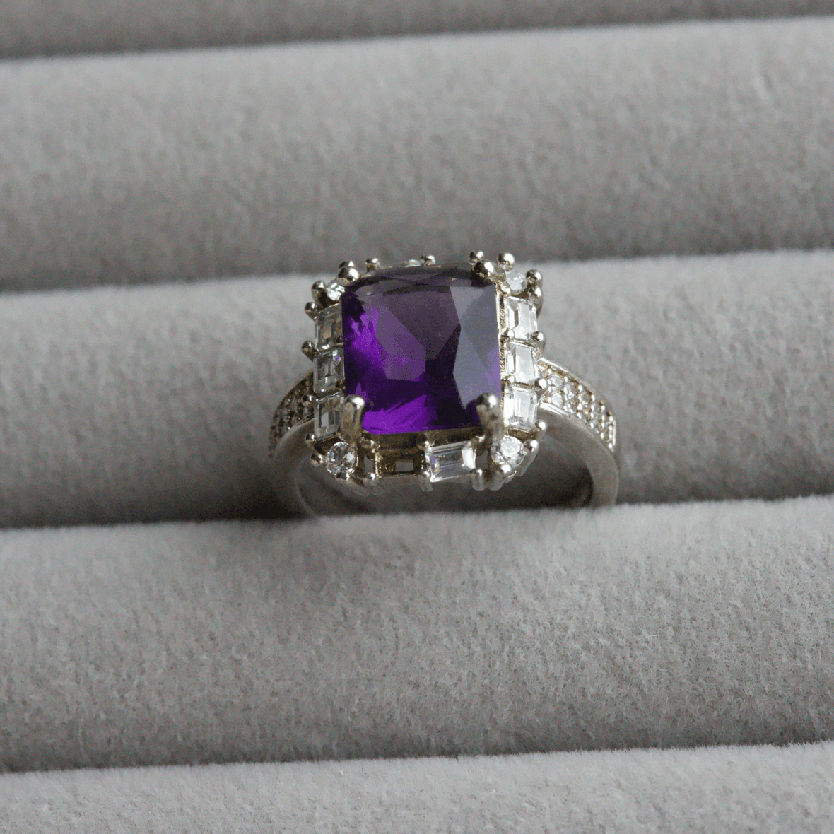 Cubic Zirconia Silver Plated Ring